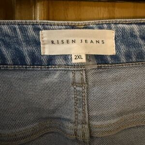 Risen Jeans Women's Straight Leg Denim - Light Blue